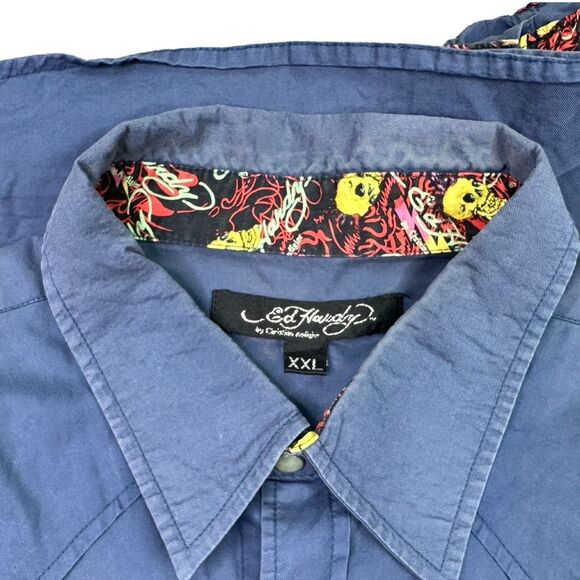 Vintage Y2K Ed Hardy x Christian Audigier Embroidered Dress Shirt - Size XXL - Picture 6 of 9